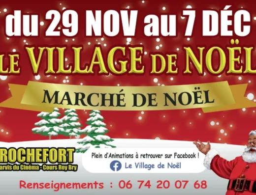 affiche du village de Noël de Rochefort