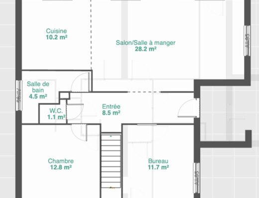 Maison Sainte Soulle 5 pièce(s) – 4 chambres & bureau – 1400 m2 de parcelle